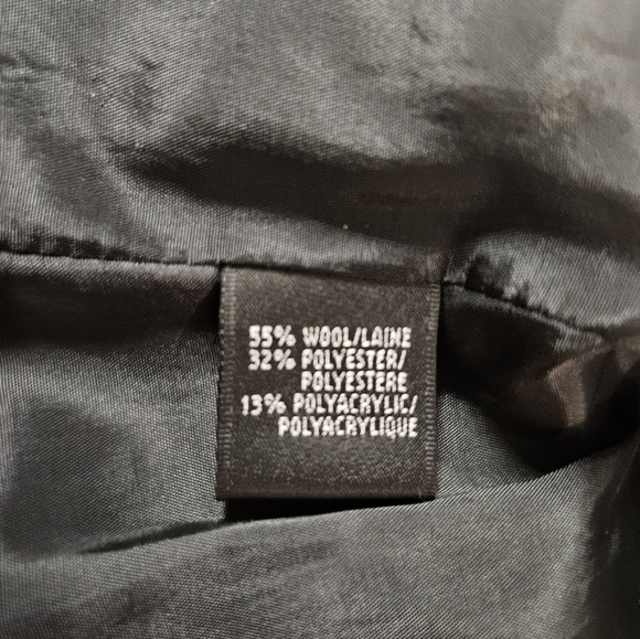 Lafayette 148 Black & Grey Abstract Animal Print Asymmetric Zipper Wool Blazer - Picture 6 of 7